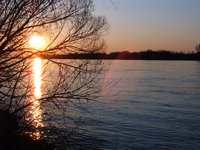 sonnenuntergang an der donau